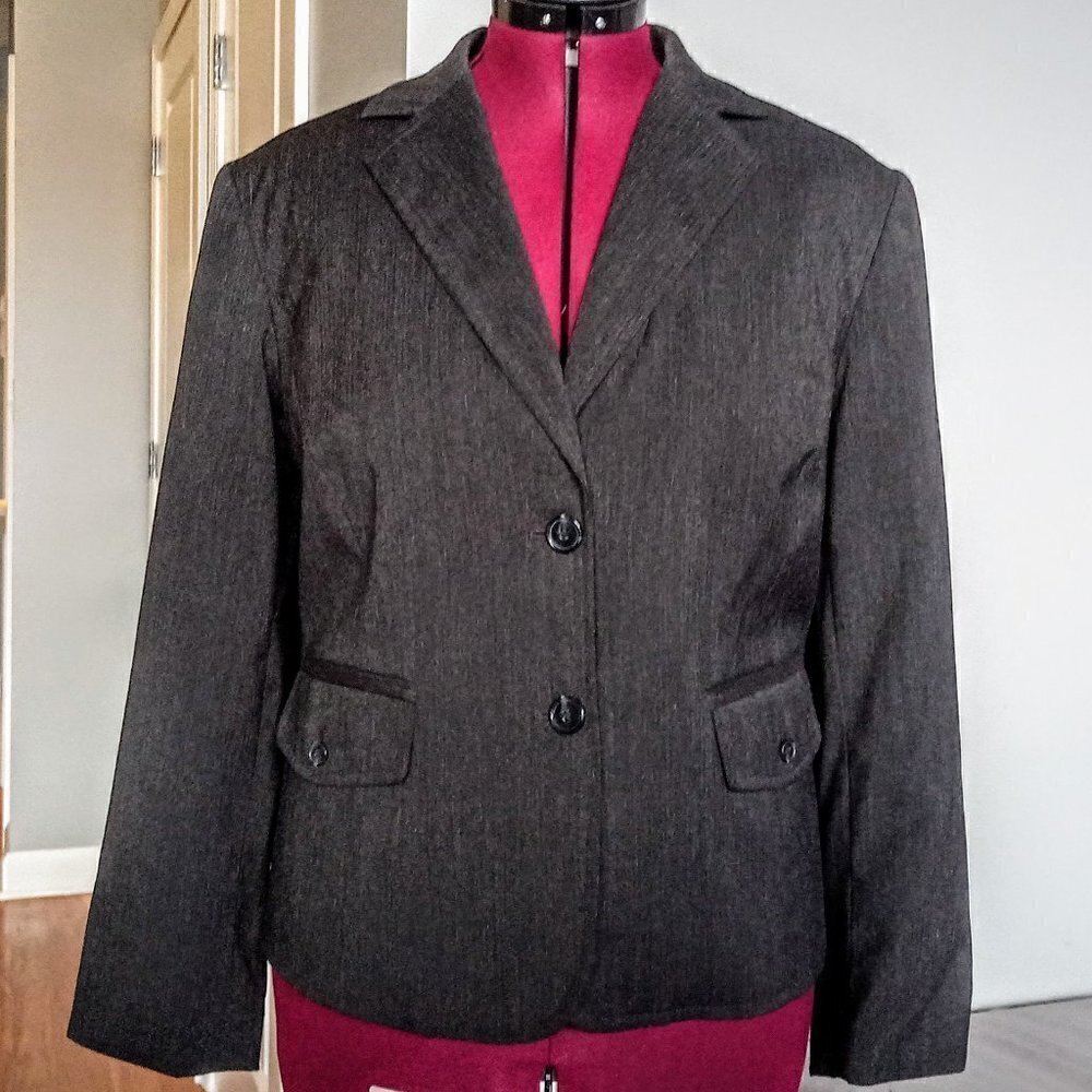 Vintage Evan Picone Deep Charcoal Grey Blazer